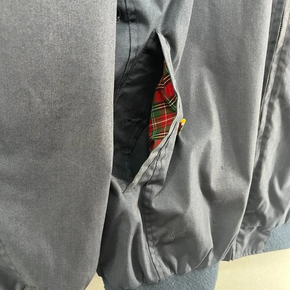 ORVIS Jacket Mens XL Harrington Bomber Tartan Plaid Lined Full Zip Blue VTG - Picture 6 of 12